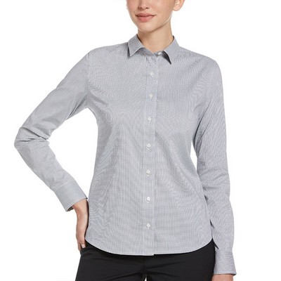 Perry Ellis Women's Grid Woven Shirt
